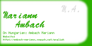 mariann ambach business card